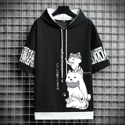 Summer Hoodie - Harajuku Short Sleeve