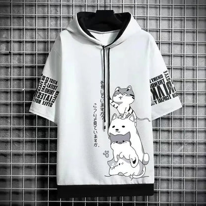 Summer Hoodie - Harajuku Short Sleeve
